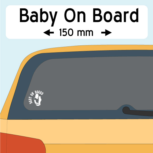 Baby on Board decal, mother & child